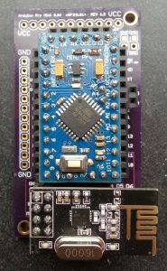Figure 3: Board with nRF24L01+ moudule and Arduino